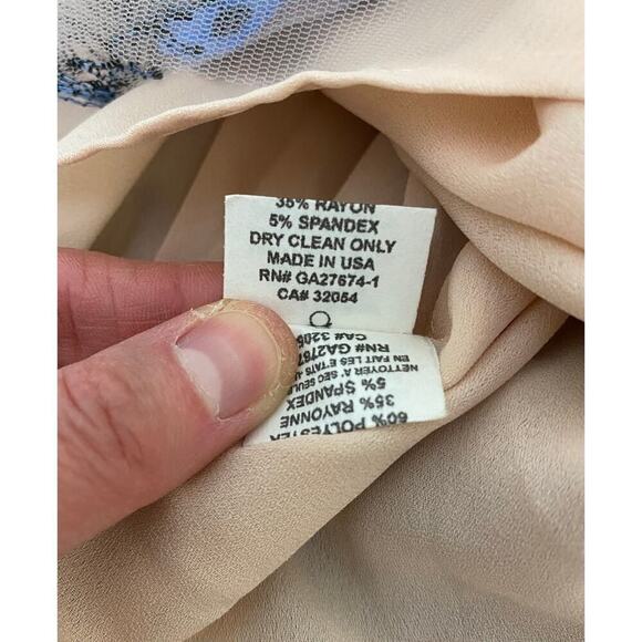 Eva Franco Women's 0P Pleated Blue Butterfly Black Sequin Tulle Skirt - Picture 9 of 10